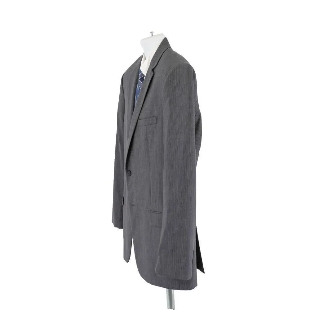 Joseph Jos A Bank Wool Gray Striped 2 Piece Suit 40R / Slim 42R 38/30 Flat Front